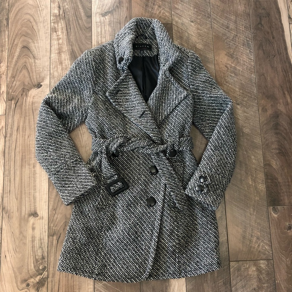 Giacca Black and White Pea Coat